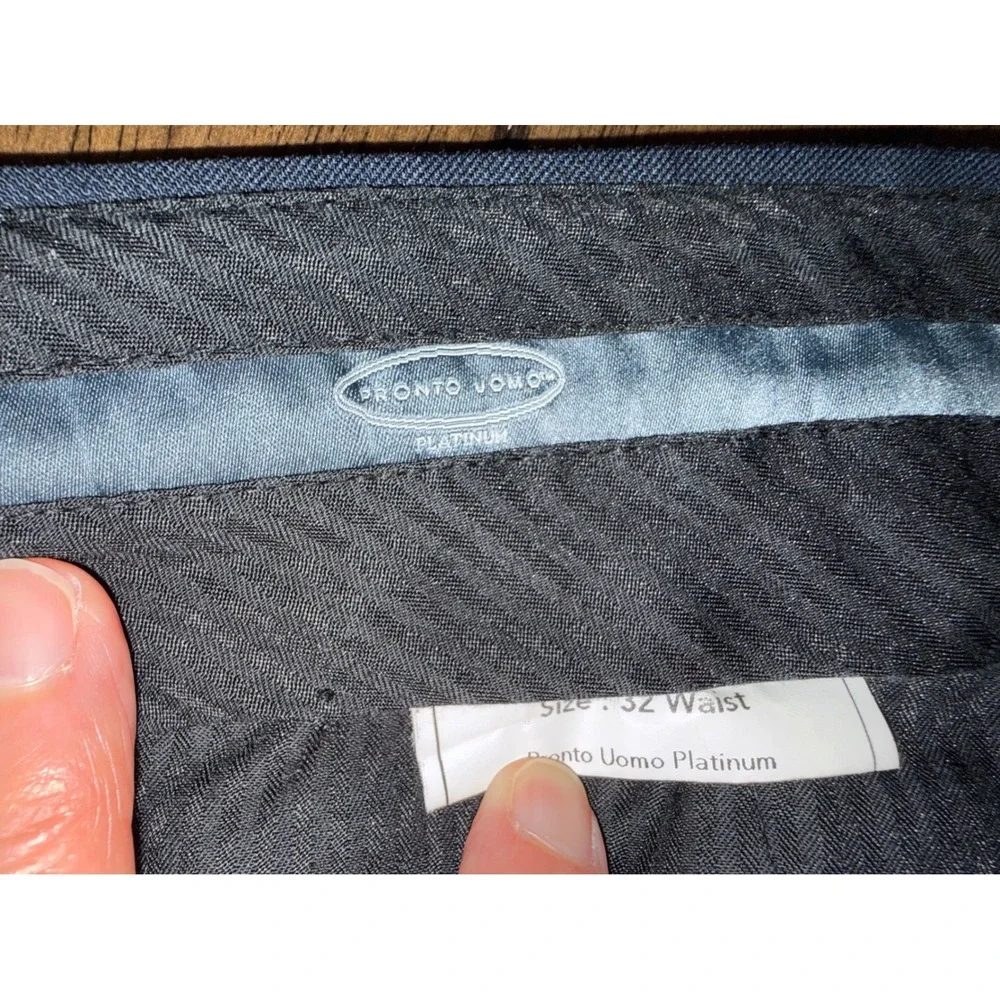 Pronto Uomo Platinum Mens Navy Blue Flat Front Dress Pants Slacks 32x29